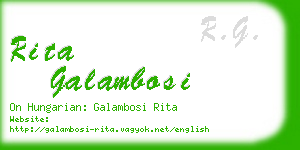 rita galambosi business card